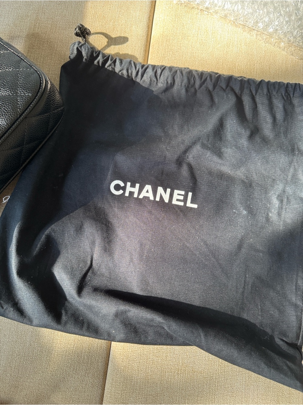 CHANEL Timeless CC Cavier Skin Black Quilted Pochette - Picture 6 of 6